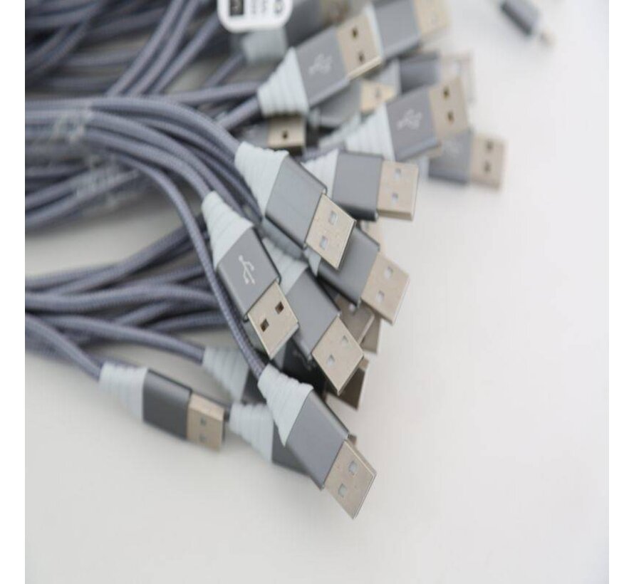 OMEGA CABLE LIGHTNING USB 1.5A 118 COPPER POLY 2M GRIS