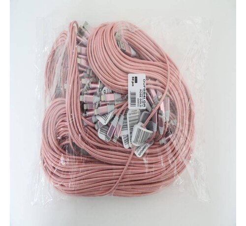 Omega OMEGA FABRIC BRAIDED LIGHTNING TO USB 1,5A 118 COPPER POLY 2M ROSE GOLD [44182]
