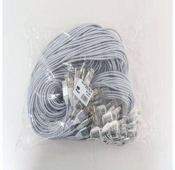 Omega OMEGA FABRIC BRAIDED LIGHTNING TO USB 1,5A 118 COPPER POLY 2M SILVER [44180]