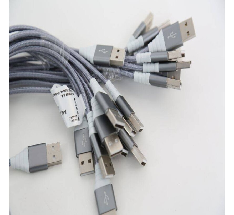 OMEGA CABLE MICRO USB 1.5A 118 COPPER POLY 2M GRIS 44178