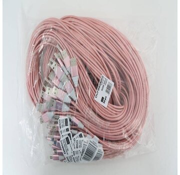 Omega OMEGA FABRIC BRAIDED MICRO USB 1,5A 118 COPPER POLY 2M ROSE GOLD [44177]