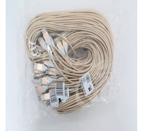 Omega OMEGA FABRIC BRAIDED MICRO USB 1,5A 118 COPPER POLY 2M GOLD [44176]