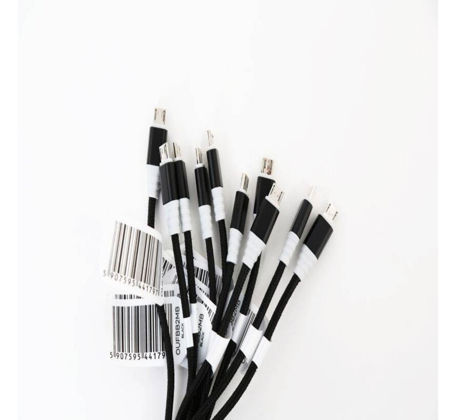 OMEGA CABLE MICRO USB 1.5A COPPER POLY 2M NOIR 44179