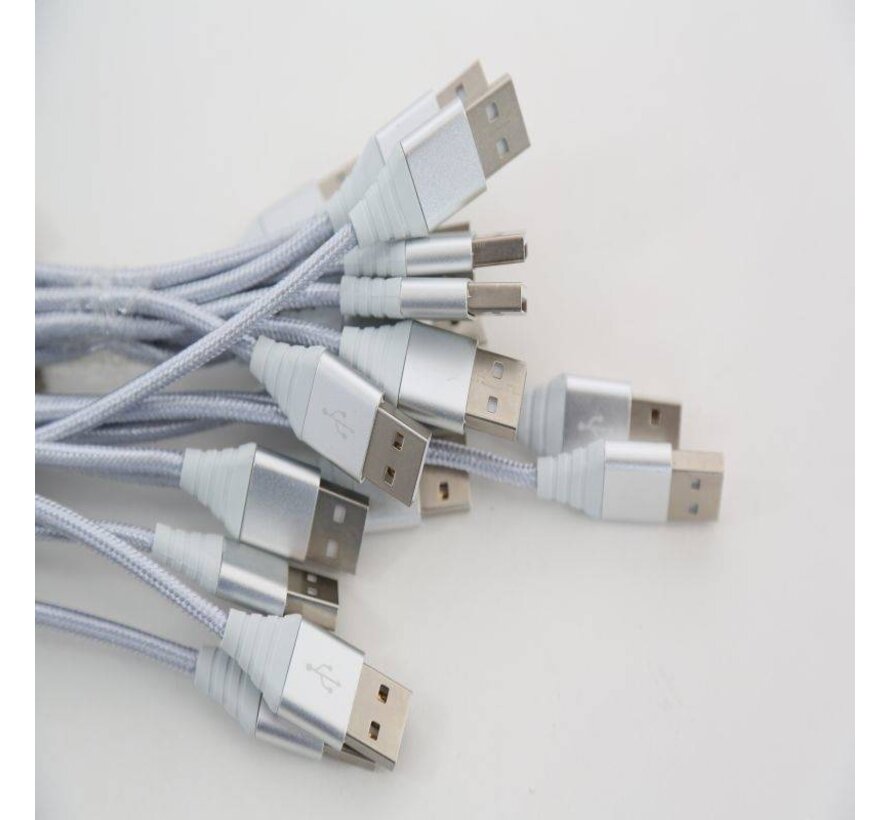 OMEGA USB LIGHTNING BRAIDED CABLE 1,5M RED