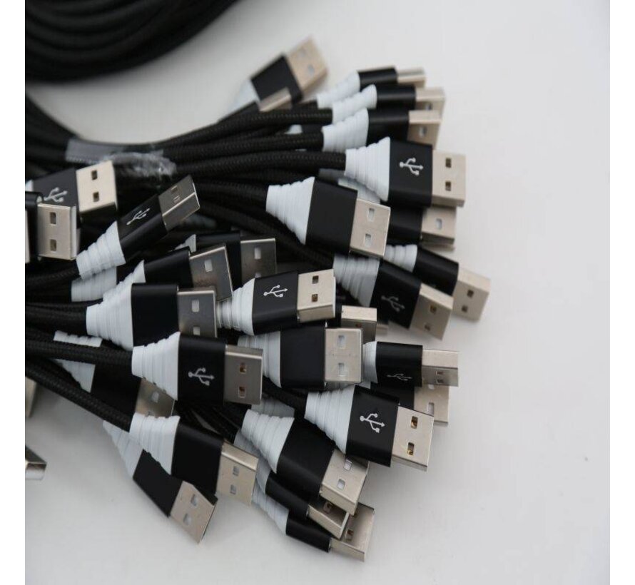 OMEGA USB LIGHTNING BRAIDED CABLE 1,5M RED