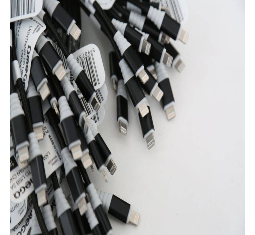 OMEGA USB LIGHTNING BRAIDED CABLE 1,5M RED