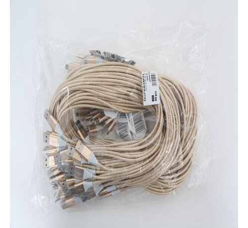 Omega OMEGA FABRIC BRAIDED MICRO USB TO USB 2A 118 COPPER POLY 1M GOLD [44052]