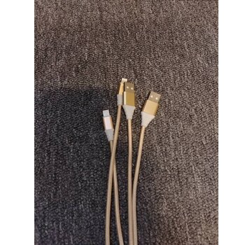 Omega OMEGA CABLE TRESSE LIGHTNING USB 2A TAIWAN CHIP POLY 1M OR 44034