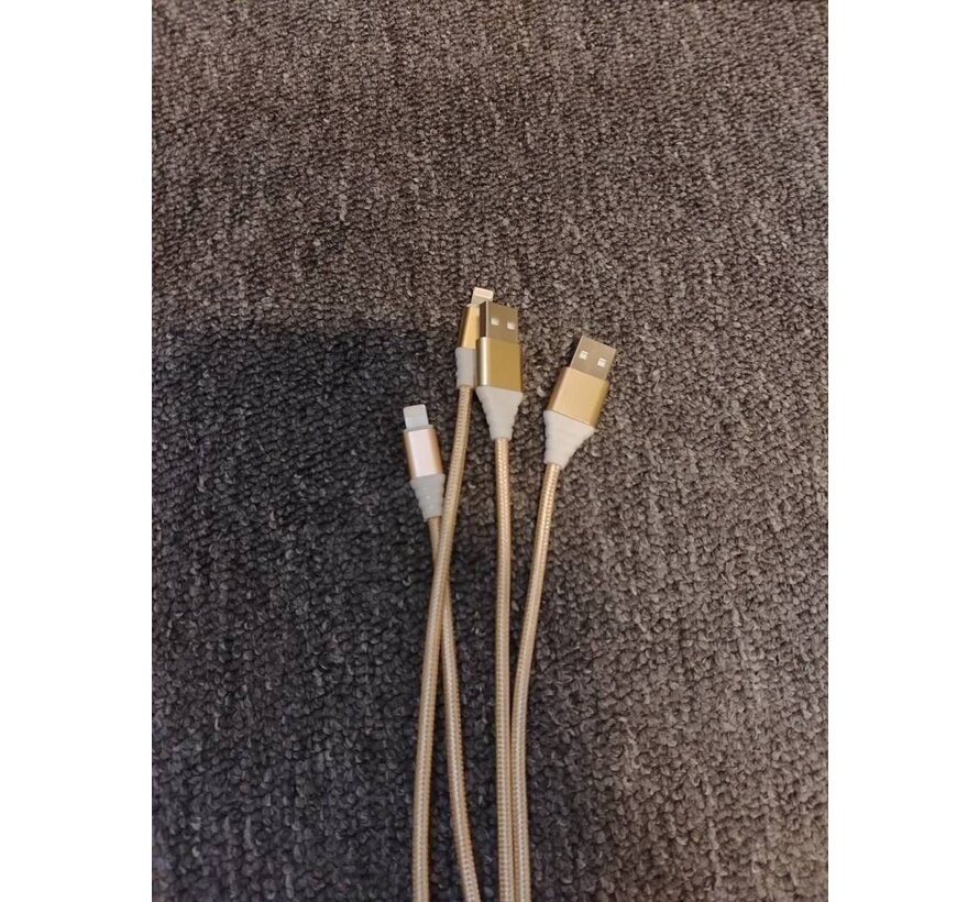 OMEGA USB LIGHTNING BRAIDED CABLE 1,5M RED