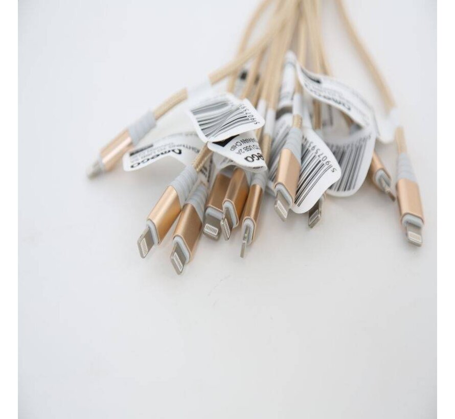 OMEGA USB LIGHTNING BRAIDED CABLE 1,5M RED