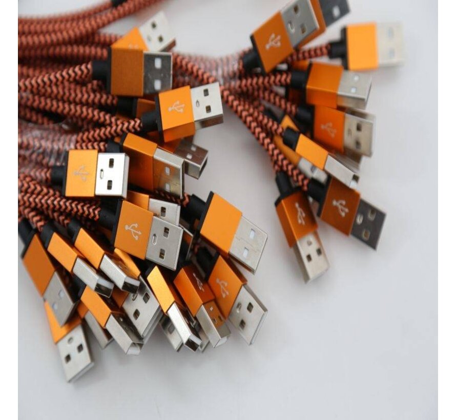 OMEGA CABLE LIGHTNING USB 2A POLY 1M ORANGE 44040