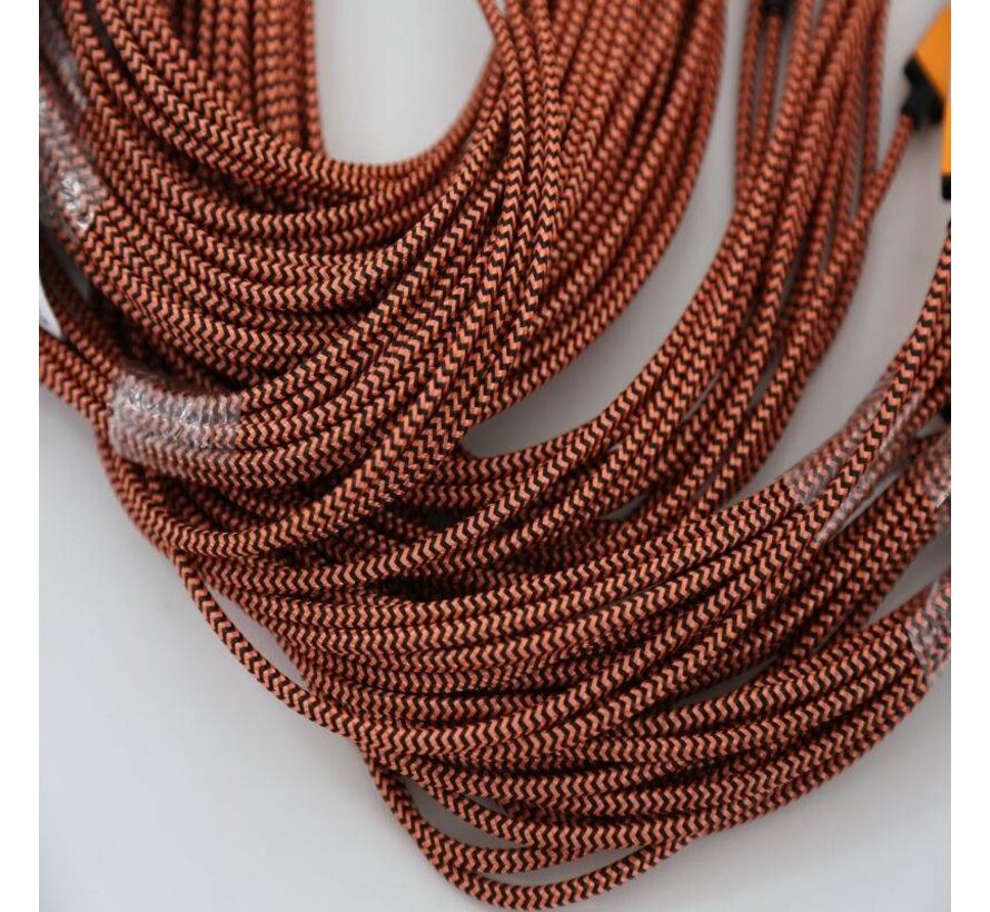 OMEGA FABRIC BRAIDED LIGHTNING TO USB 2A POLY 1M ORANGE [44040]