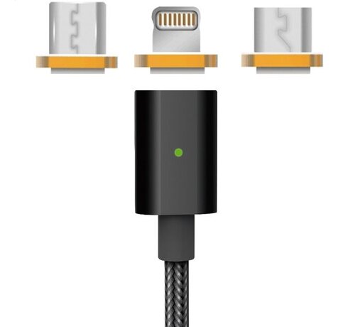 Platinet CABLE MICRO USB - USB PLATINET AVEC 2 EMBOUTS MAGNETIQUES 1,2M GRIS [43470]