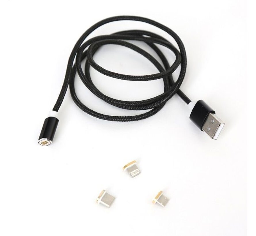 PLATINET MICRO USB TO USB CABLE WITH MAGNETIC PLUG 1,2M BLACK [43470]