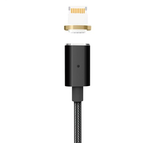 Platinet CABLE LIGHTNING (POUR IPHONE) USB PLATINET AVEC 2 EMBOUTS MAGNETIQUES 1,2M NOIR [43608]