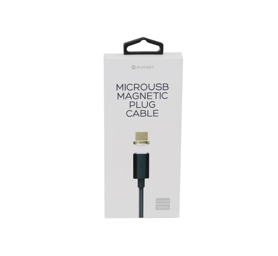 PLATINET MICRO USB TO USB CABLE WITH MAGNETIC PLUG 1,2M SILVER [43470]