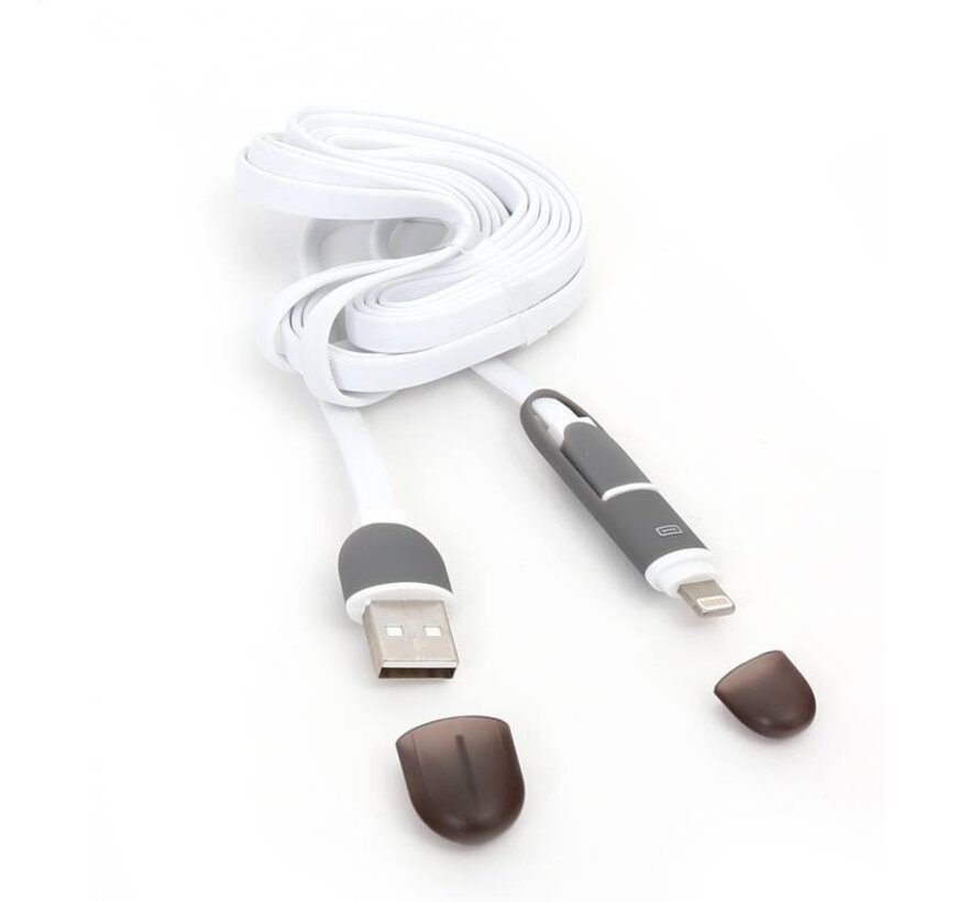 CABLE USB UNIVERSEL PLATINET 2 EN 1: MICRO USB & LIGHTNING NOIR