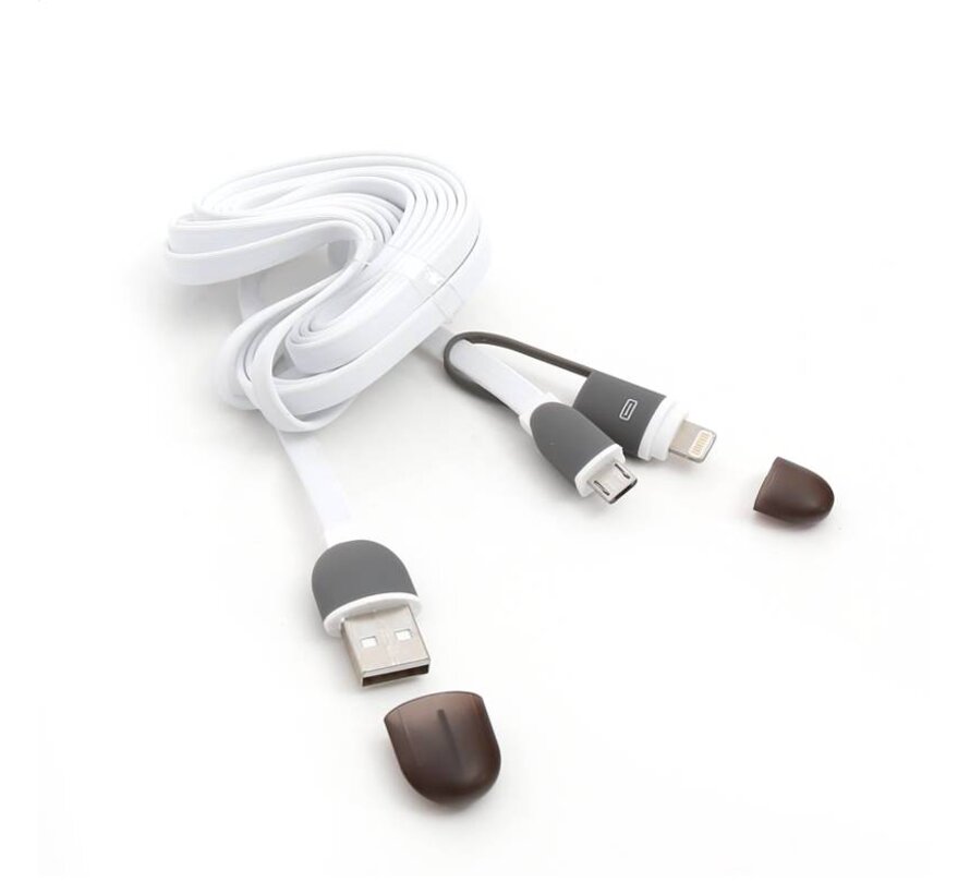 CABLE USB UNIVERSEL PLATINET 2 EN 1: MICRO USB & LIGHTNING NOIR