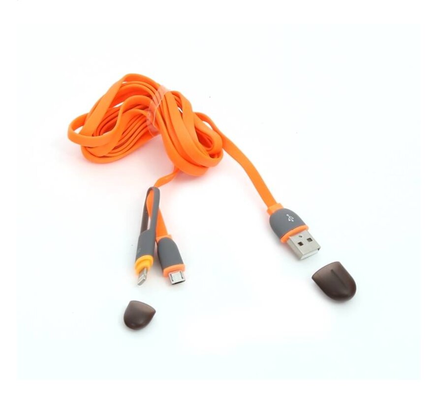 CABLE USB UNIVERSEL PLATINET 2 EN 1: MICRO USB & LIGHTNING NOIR