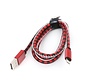PLATINET CABLE USB LIGHTNING CUIR 1M ROUGE 43592