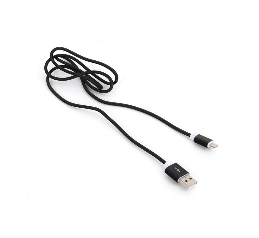 CABLE USB PLATINET TRESSE MICROUSB-LIGHTNING 1M BLACK [43474]