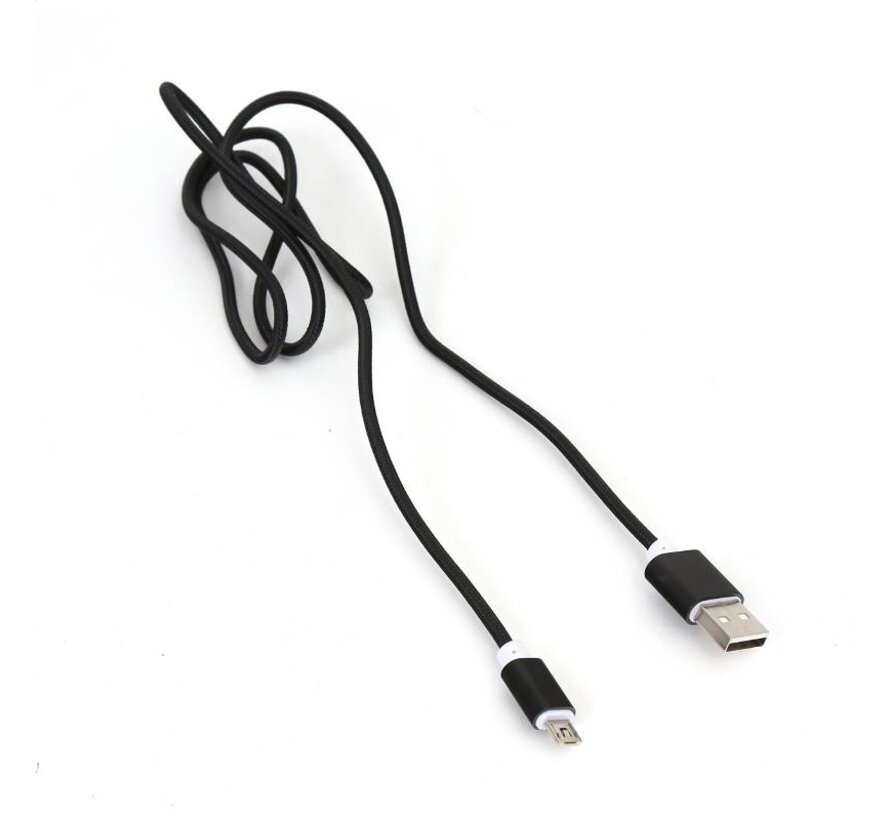 CABLE USB PLATINET TRESSE MICROUSB-LIGHTNING 1M BLACK [43474]