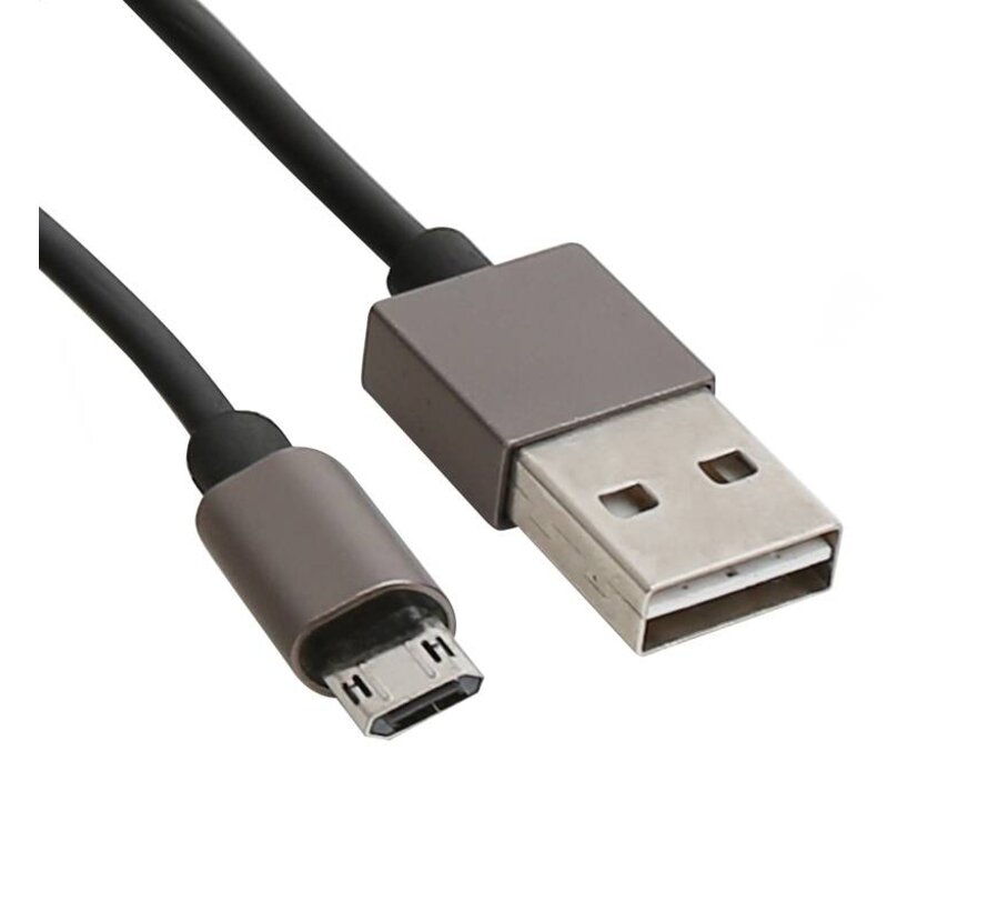 PLATINET MICRO USB TO USB CABLE WITH REVERSIBLE PLUGS 1M BLACK [43466]
