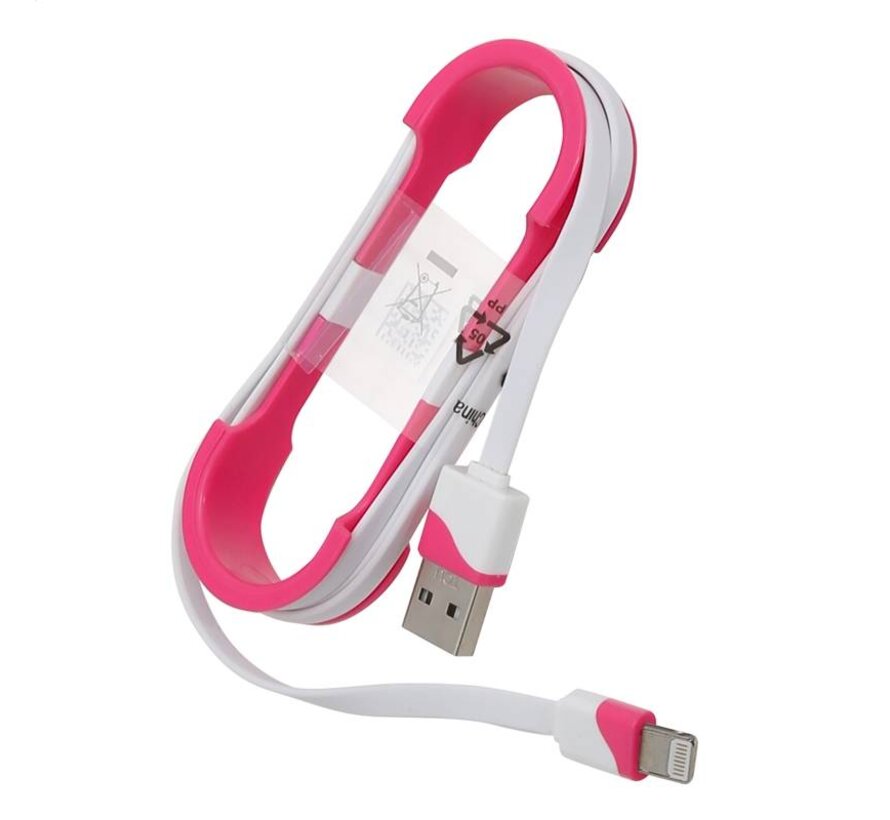 CABLE PLAT USB 2.0 OMEGA microUSB pour smartphones, tablettes 1,5M - rouge