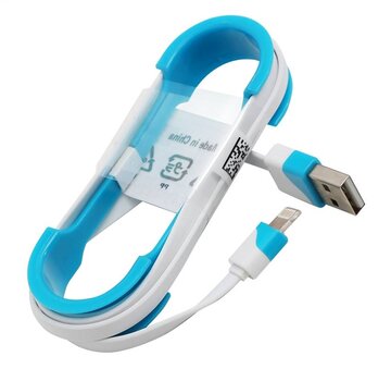 Omega OMEGA USB LIGHTNING FLAT CABLE 1M BLUE