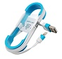 OMEGA USB LIGHTNING FLAT CABLE 1M BLUE