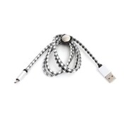 Platinet CABLE MICRO USB VERS USB A CARREAUX PLATINET CUIR 1M BLANC