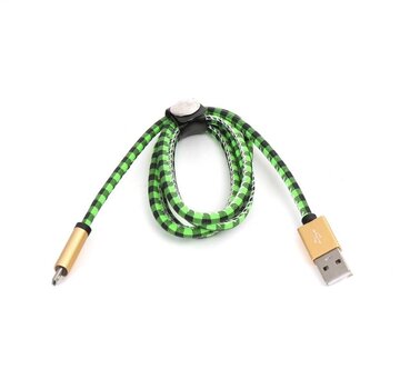 Platinet CABLE MICRO USB VERS USB A CARREAUX PLATINET CUIR 1M VERT
