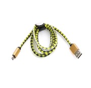 Platinet CABLE MICRO USB VERS USB A CARREAUX PLATINET CUIR 1M JAUNE