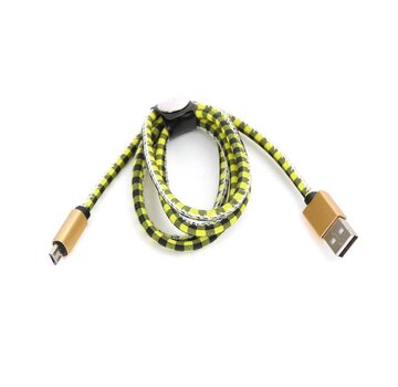 Platinet PLATINET MICRO USB TO USB LEATHER CHECKED CABLE 1M YELLOW