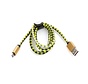 PLATINET MICRO USB TO USB LEATHER CHECKED CABLE 1M YELLOW