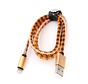 PLATINET USB LIGHTNING LEATHER CHECKED CABLE 1M ORANGE