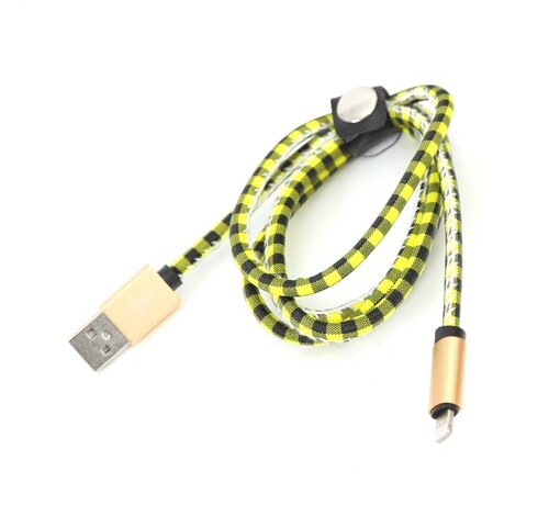 Platinet PLATINET USB LIGHTNING LEATHER CHECKED CABLE 1M YELLOW