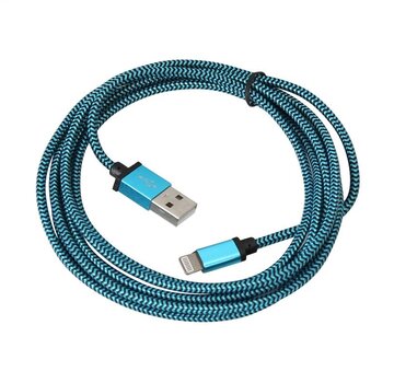 Platinet PLATINET USB LIGHTNING FABRIC BRAIDED CABLE 2M BLUE
