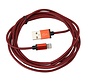 CABLE TRESSE USB LIGHTNING - 2M - ROUGE