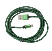 Platinet PLATINET USB LIGHTNING FABRIC BRAIDED CABLE 2M GREEN