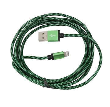 Platinet PLATINET USB LIGHTNING FABRIC BRAIDED CABLE 2M GREEN