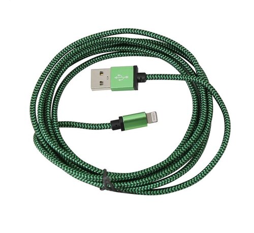 Platinet PLATINET USB LIGHTNING FABRIC BRAIDED CABLE 2M GREEN