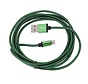PLATINET USB LIGHTNING FABRIC BRAIDED CABLE 2M GREEN