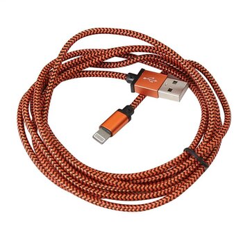 Platinet CABLE TRESSE USB LIGHTNING - 2M - ORANGE