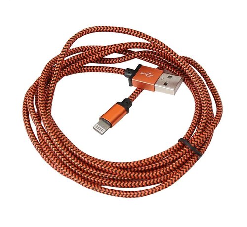 Platinet CABLE TRESSE USB LIGHTNING - 2M - ORANGE