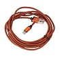 CABLE TRESSE USB LIGHTNING - 2M - ORANGE