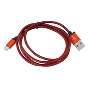 Platinet CABLE TRESSE MICRO USB VERS USB - 1M - ROUGE