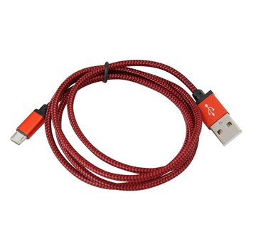 Platinet CABLE TRESSE MICRO USB VERS USB - 1M - ROUGE