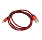 CABLE TRESSE MICRO USB VERS USB - 1M - ROUGE
