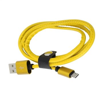Platinet PLATINET MICRO USB TO USB LEATHER CABLE 1M 2,4A YELLOW
